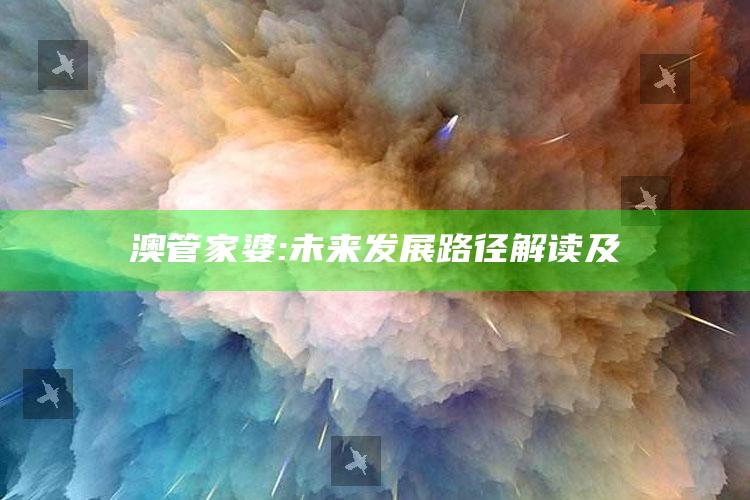澳管家婆:未来发展路径解读及