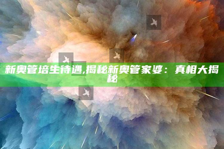 新奥管培生待遇,揭秘新奥管家婆：真相大揭秘